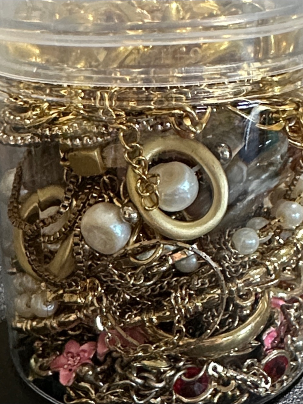 Gold Tone Jewelry Jar 4oz